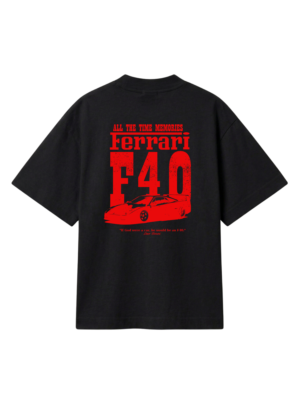 CAMISETA OVERSIZED CARRO F40 ENZO FERRARI F1 RACING