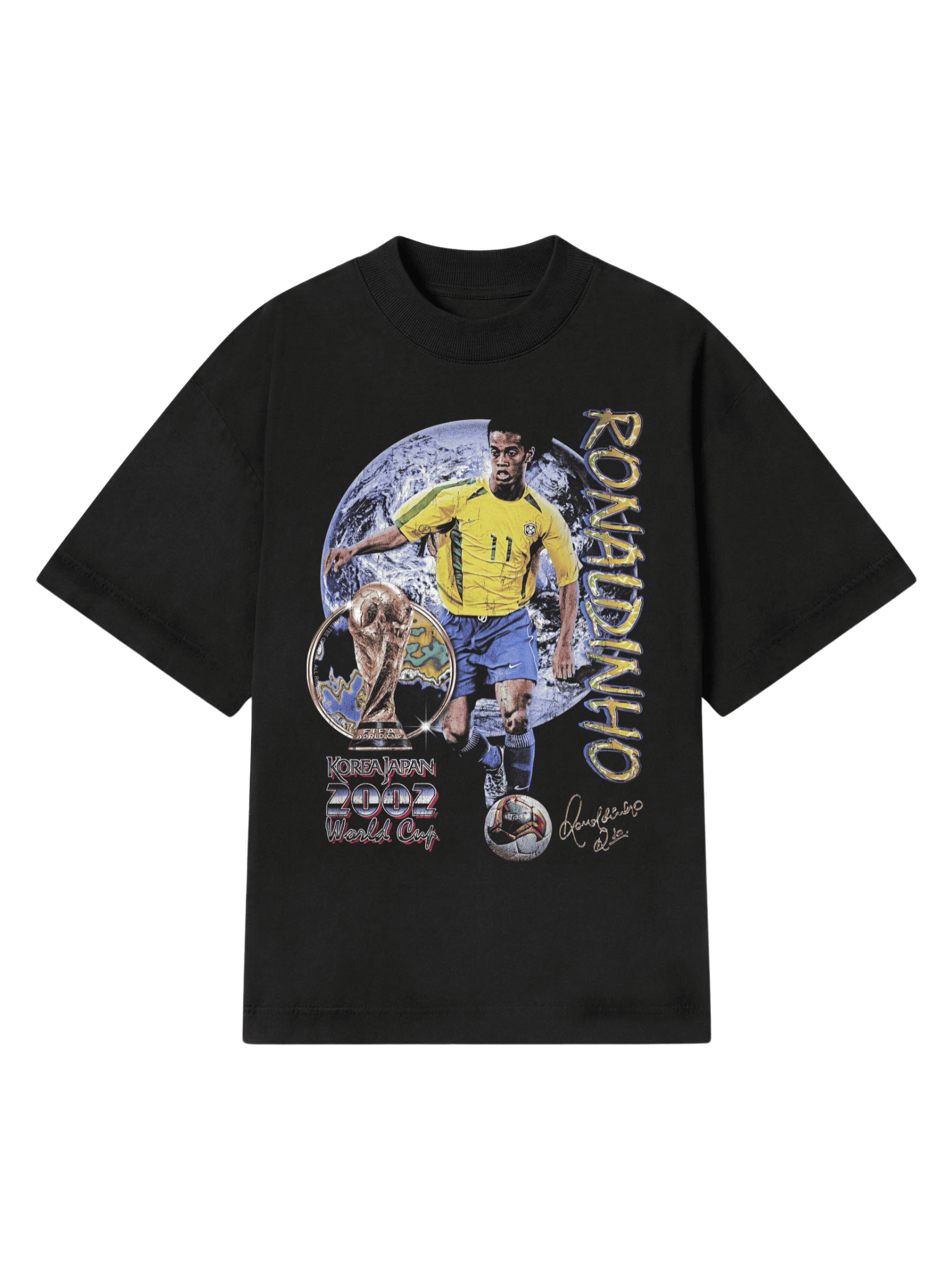 CAMISETA OVERSIZED BRASIL BRUXO RONALDINHO FIGURINHA STREETWEAR PREMIUM