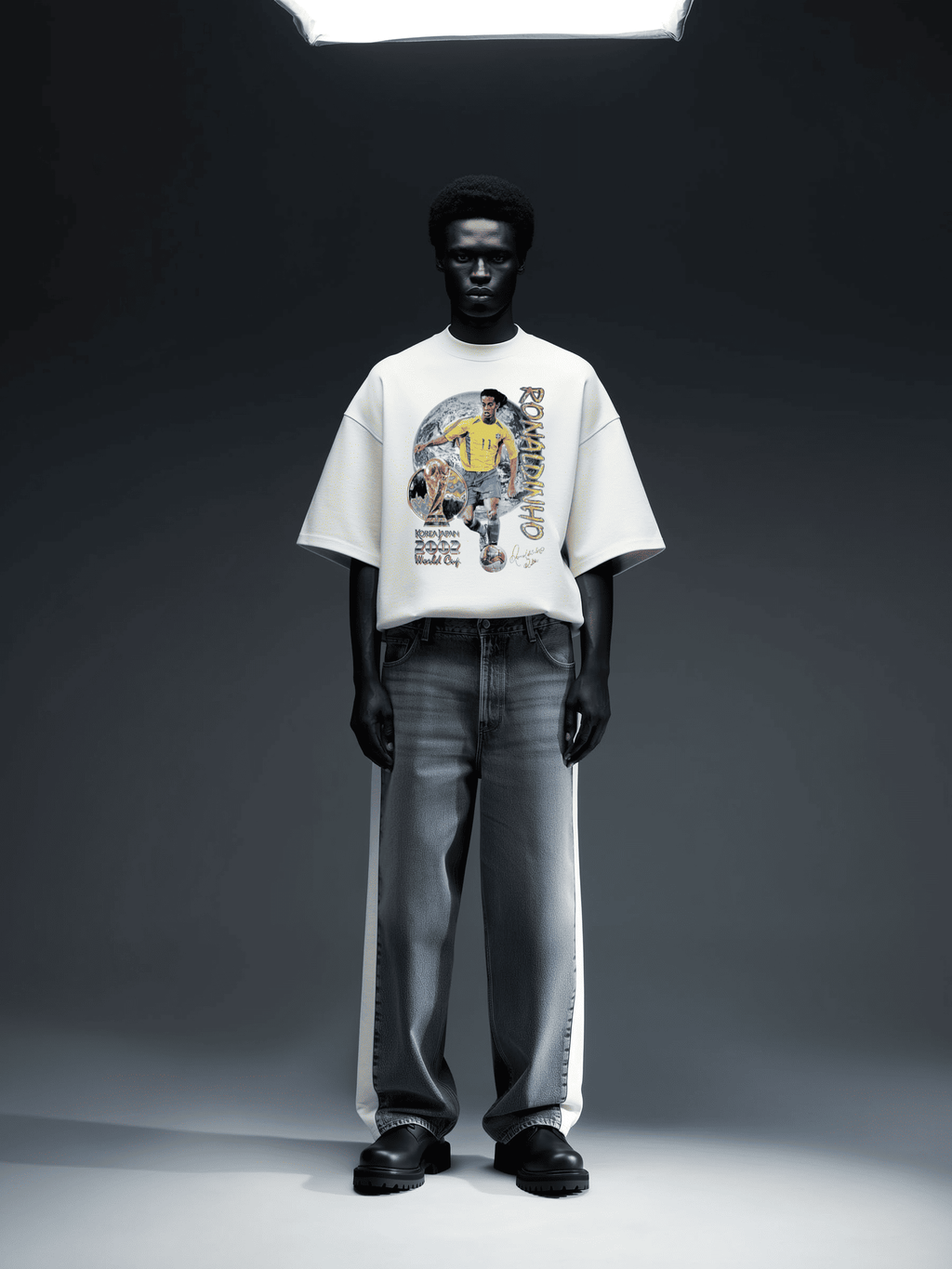CAMISETA OVERSIZED BRASIL BRUXO RONALDINHO FIGURINHA STREETWEAR PREMIUM