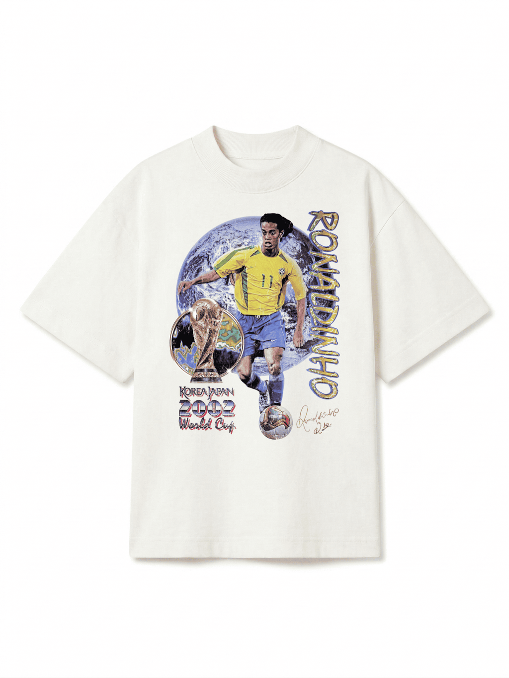 CAMISETA OVERSIZED BRASIL BRUXO RONALDINHO FIGURINHA STREETWEAR PREMIUM