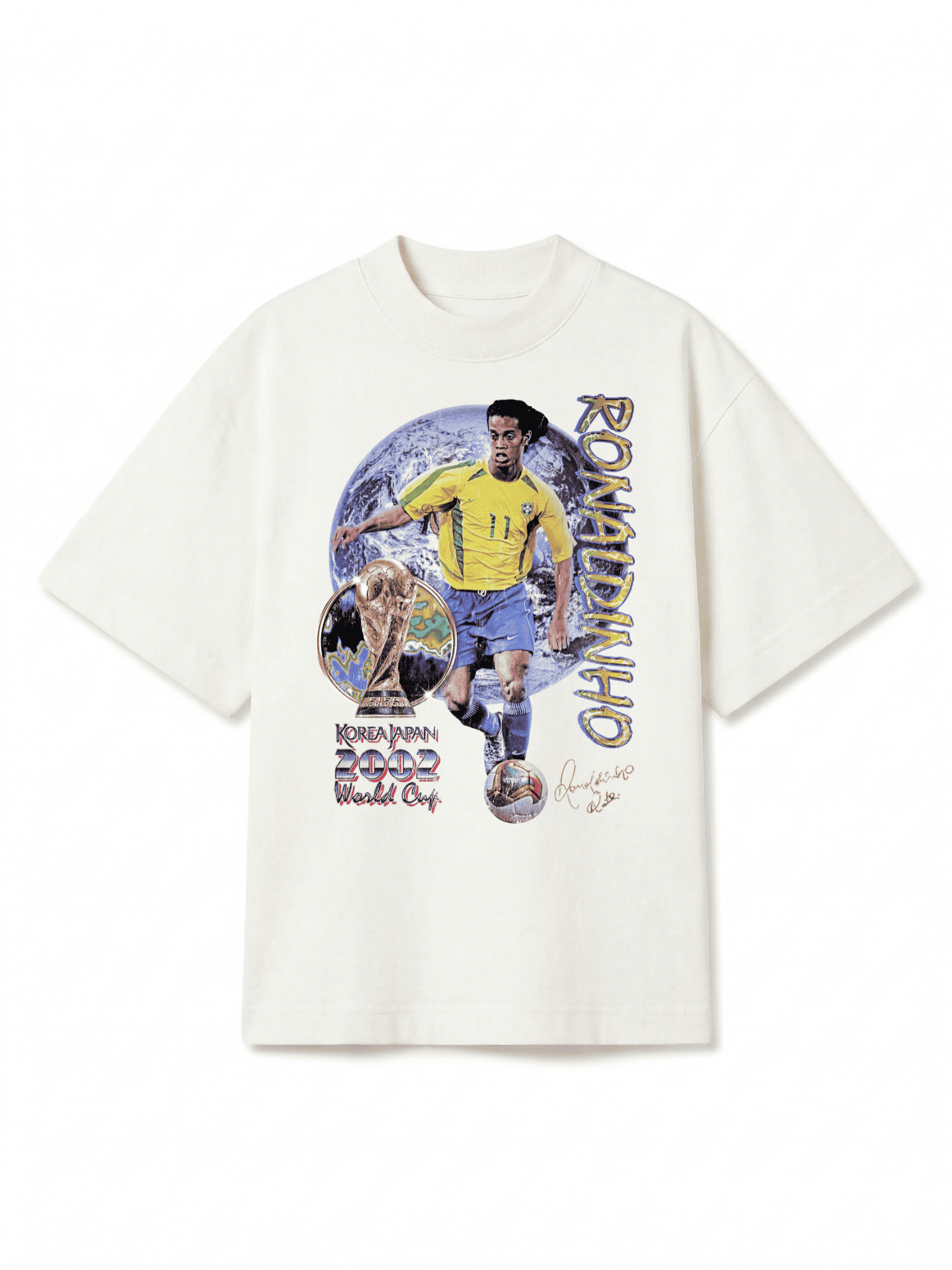 CAMISETA OVERSIZED BRASIL BRUXO RONALDINHO FIGURINHA STREETWEAR PREMIUM
