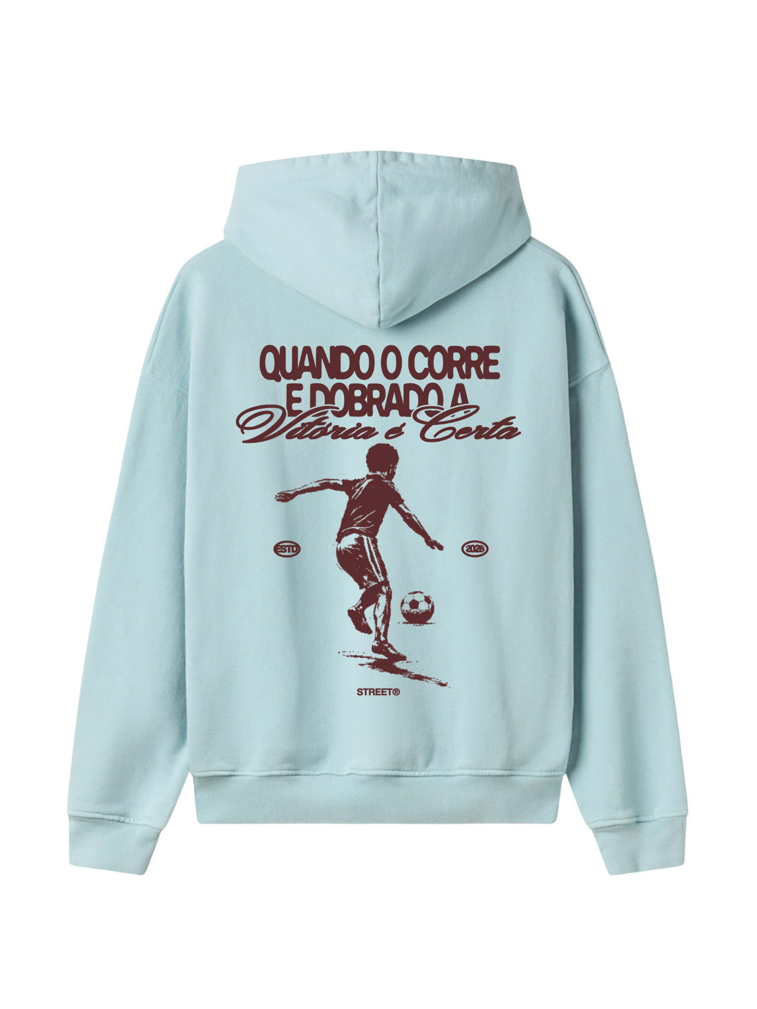 MOLETOM TRADICIONAL BRASIL VITÓRIA CERTA STREETWEAR PREMIUM COR:Azul Ártico;TAMANHO:G