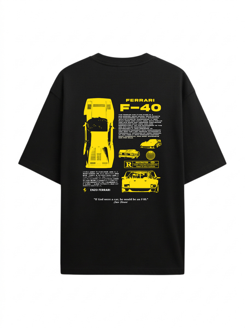 CAMISETA COTTONFLEX CARRO F40 F1 RACING
