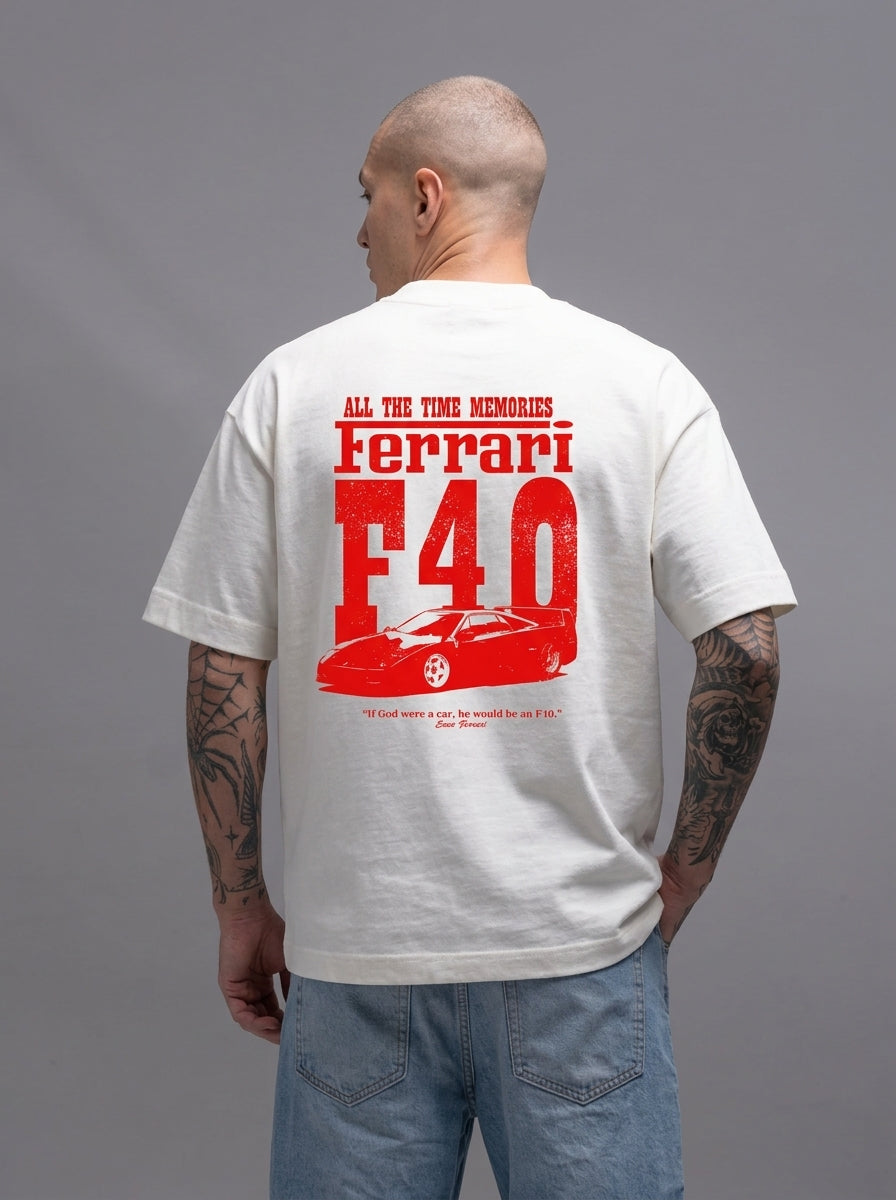 CAMISETA OVERSIZED CARRO F40 ENZO FERRARI F1 RACING