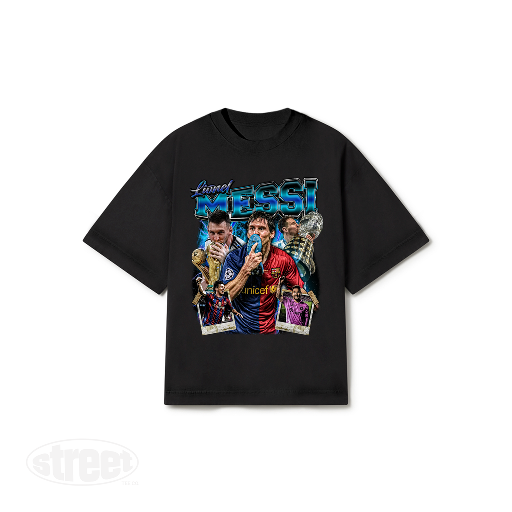 CAMISETA BOXY OVERSIZED MESSI ARGENTINA PREMIUM BOOTLEG