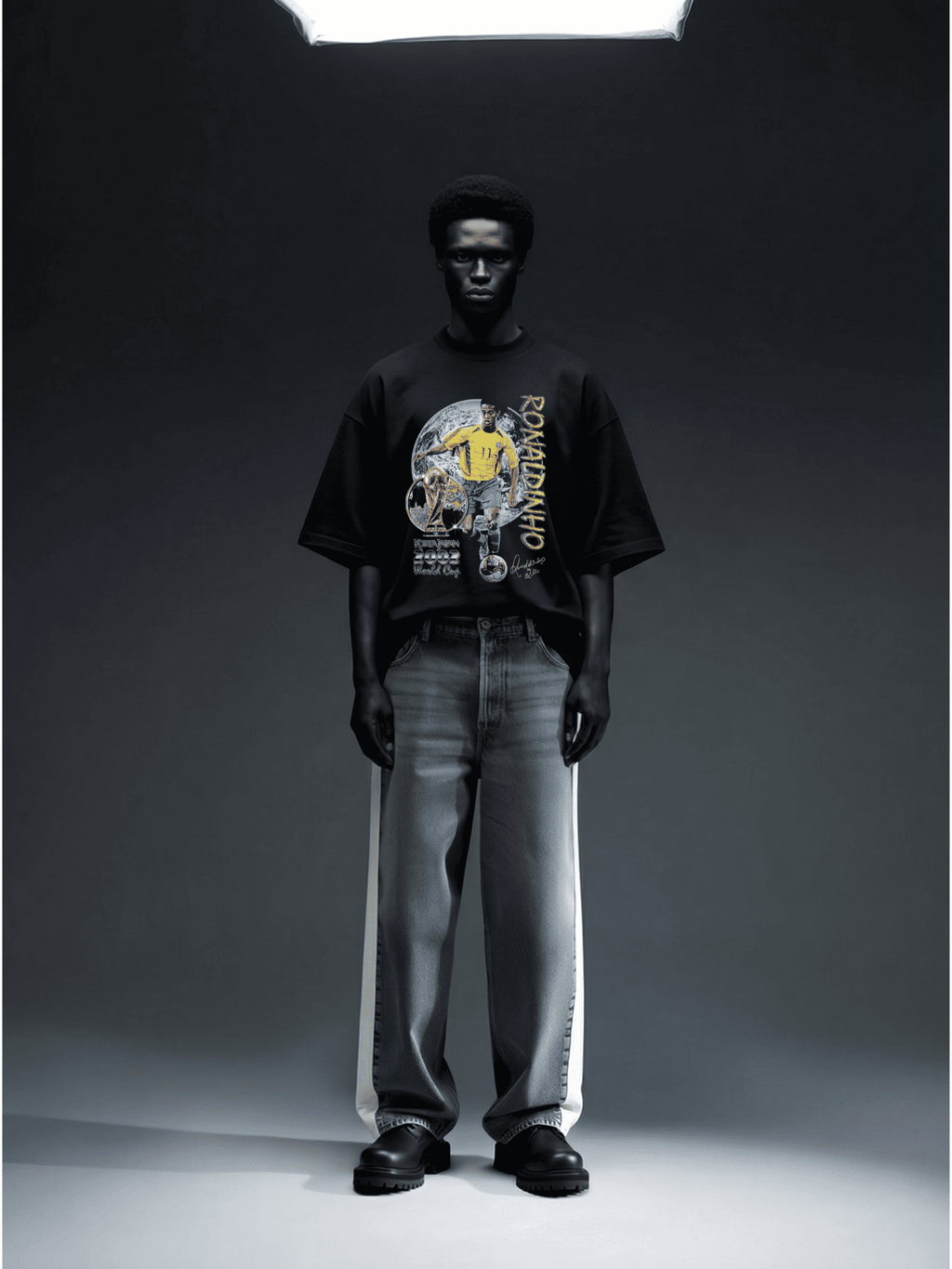 CAMISETA OVERSIZED BRASIL BRUXO RONALDINHO FIGURINHA STREETWEAR PREMIUM